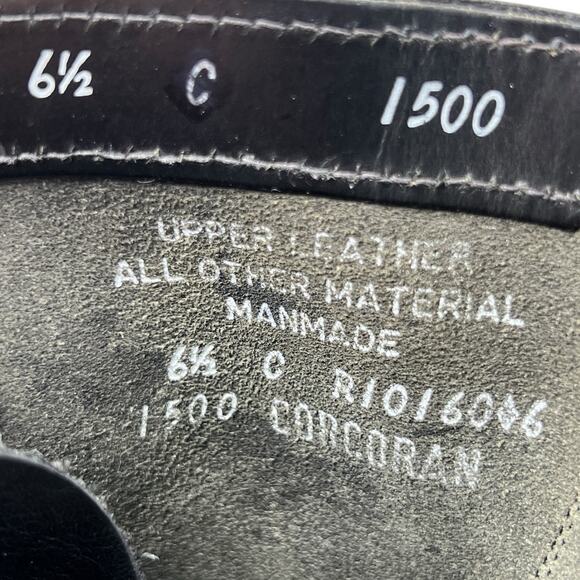 Vintage Corcoran Men's Narrow Cap Toe Black Leather 1500 Jump Boots Size 6.5 C - Picture 10 of 11